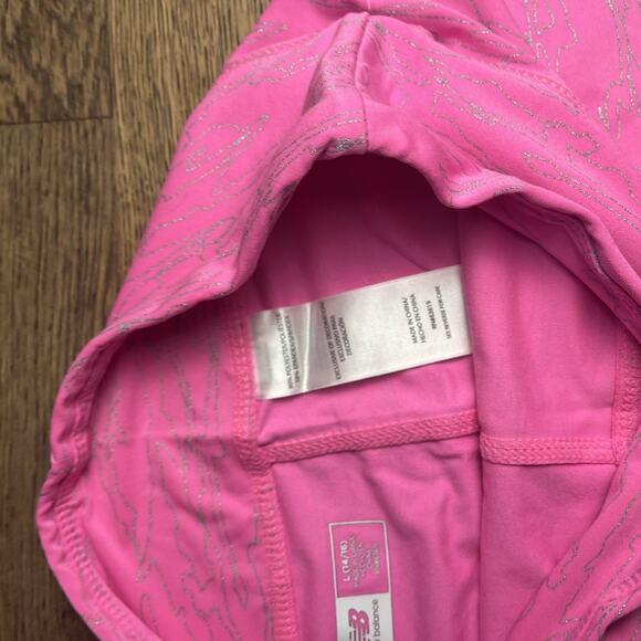 New Balance Girls Printed Performance High Rise Leggings Large 14/16 Black PinK - Picture 14 of 16
